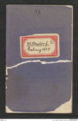 Seite 1, Tagebuch "Willendorf | Grabung 1927" (NHMW-PRAE-BBB-37)